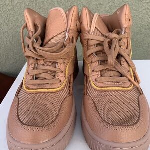 Reebok Tan High-Top Sneakers with Perforated Toe Box